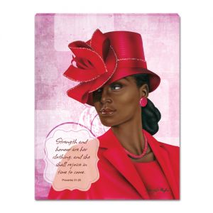 Virtuous Woman Red  African American Canvas Art