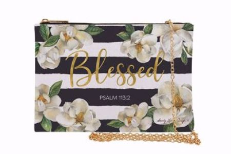 Blessed Magnolia Flowers Psalm 113:2 Chain Purse