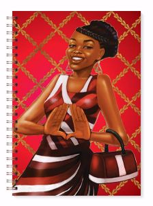 Red and White African American Spiral Journal