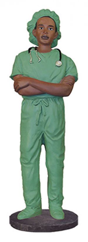 African American Male Scrub Nurse Figurine