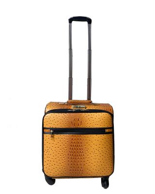 Alligator and Ostrich In Mustard Rolling Carry On Luggage