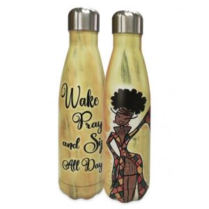Wake Pray And Sip All Day African American Stainless Steel Bottle