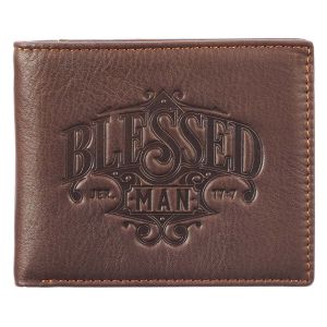 Blessed Man Jeremiah 17:7 Dark Brown Genuine Leather Wallet
