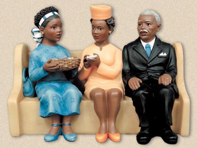 Collection Plate Church Pew Collection African American Figurine