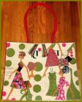 Fuschia and Green Trendy Ethnic Diva Jute Tote Bag