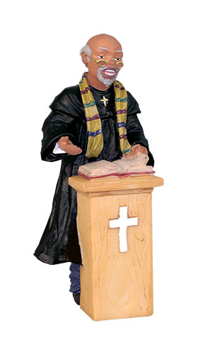 Preacher Church Pew African American Figurine