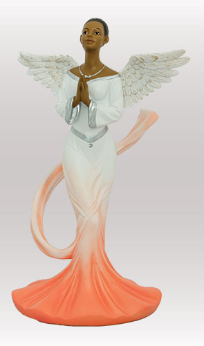 Sash Angel in Orange Graceful Angels African American Figurine