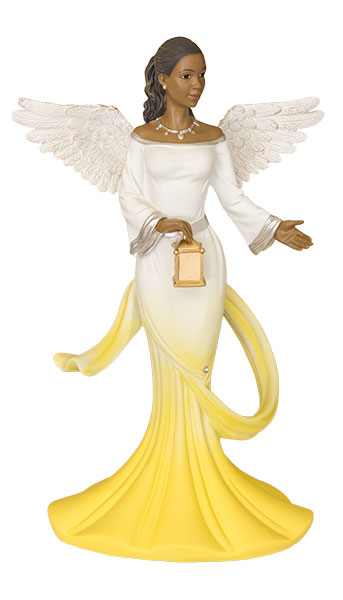 Sash Angel in Yellow Graceful Angels African American Figurine