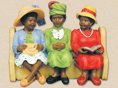 Sunday Hats Church Pew Collection Figurine