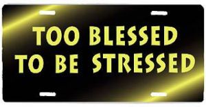 Too Blessed to be Stressed License Plate