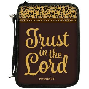 Trust In the Lord Brown Leopard Print Bible Cover