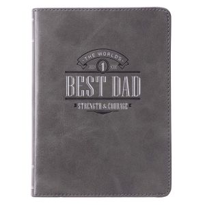 The Worlds Best Dad Gray Faux Leather Journal