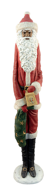 Pencil Santa African American Figurines
