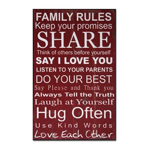 Family Rules Wall Plaque