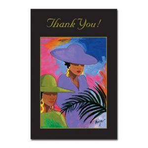 African American Sisters Blank Thank You Card