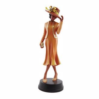 Orange Lady African American Figurine