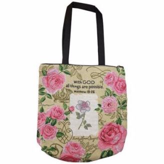 With God Roses Woven African American Tote Bag