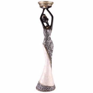 Tall Silver Candle Holder