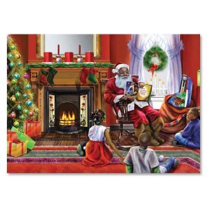 Santa's Christmas Story Afrocentric Christmas Card
