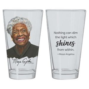 Maya Angelou Black Artwork Drinking Glass Set #2