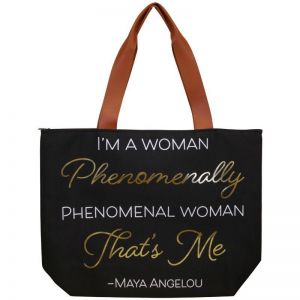 Maya Angelou Phenomenal African American Canvas Bag