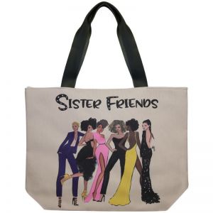 Sister Friends 2 African American  Canvas Handbag