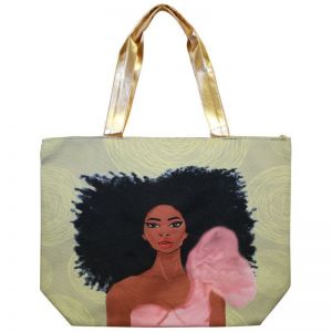 Strong Girl  African American Canvas Handbag