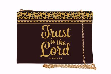 Trust In The Lord Brown Leopard Chain Purse