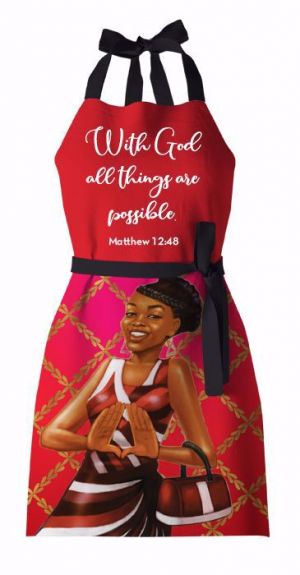 Red and White African American Women Apron