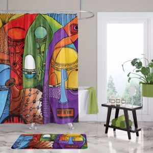 Jazz Masks Afrocentric Shower Curtain