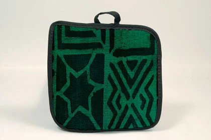 Mud Cloth Green African American Pot holder