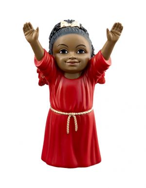 Praise God In Red  African American Cheerful Cherub