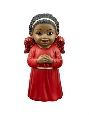 Praying In Red  African American Cheerful Cherub