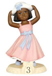 Birthday Girl: Age 3 African American Figurine