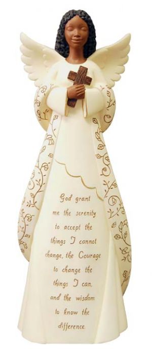 Serenity Prayer Angel African American Figurine