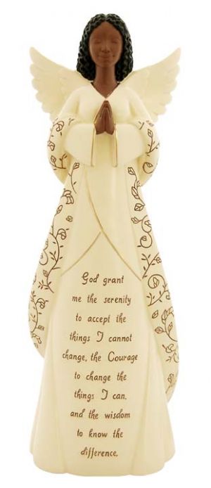 Serenity Prayer Angel Two African American Figurine