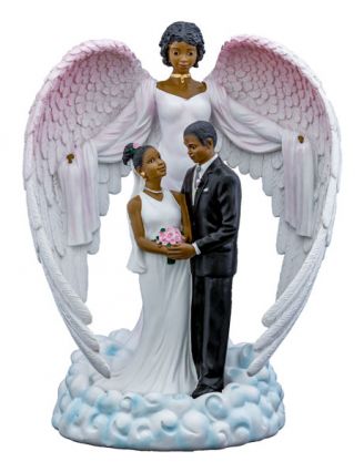 Wedding African American Guardian Angel Figurine