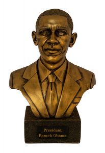 Pres Obama Bust Bronze African American Figurine