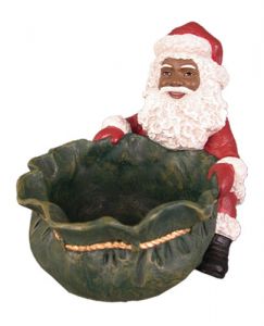 Black Santa Figurine Small Candy Dish