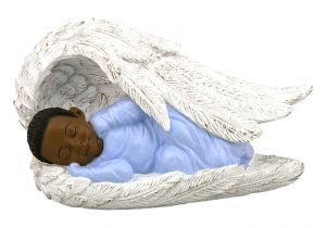 Baby Boy in Angel Wing African American Figurine