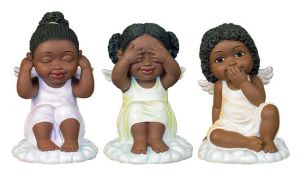 Hear See Speak African American Angels Figurine