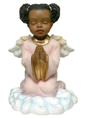 Praying Angel Girl African American Figurine