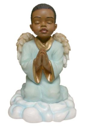 Praying Angel Boy African American Figurine