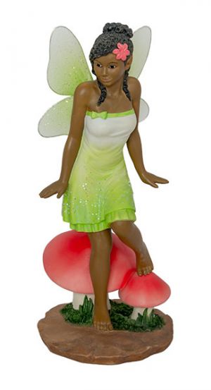 African American Fairy Dance in Green Figurine
