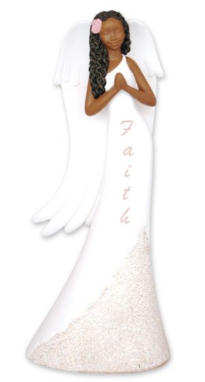 Faith Angel in white African American Figurine