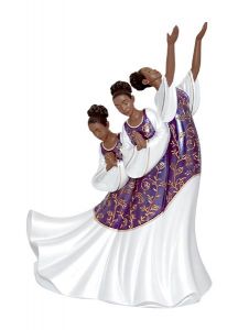 Giving Praise In Purple African American Figurine