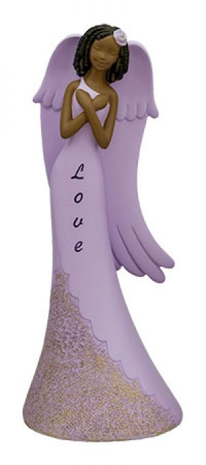 Love Angel in purple African American Figurine