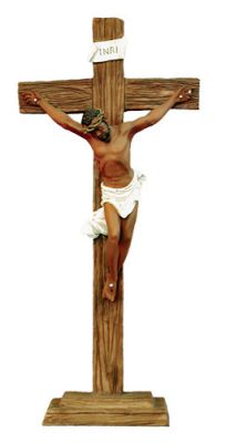Black Jesus on Cross Figurine