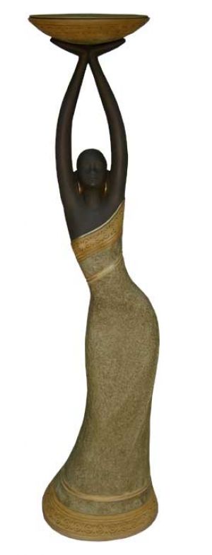 Woman Votive In Tan African  American Candleholder
