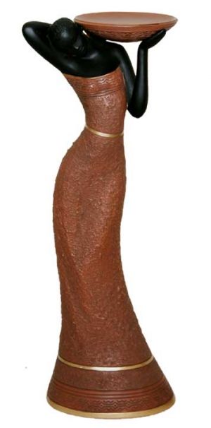 Woman Votive In Brown Three  African  American Candleholder